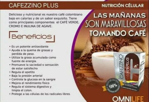 Omnilife Caffezino Plus Supreme cafe Colombiano caja con / 30 sobres